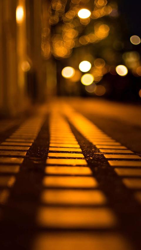 唯美的街道夜景手机壁纸图片