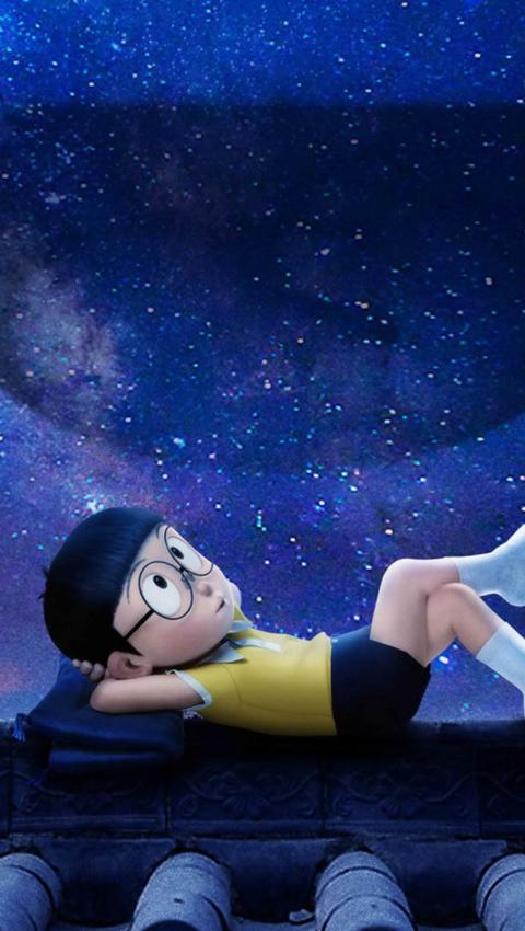 哆啦A梦 遥望星空的大雄动漫壁纸图片