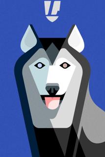 天生一对卡通抽象狼狗单身狗图片